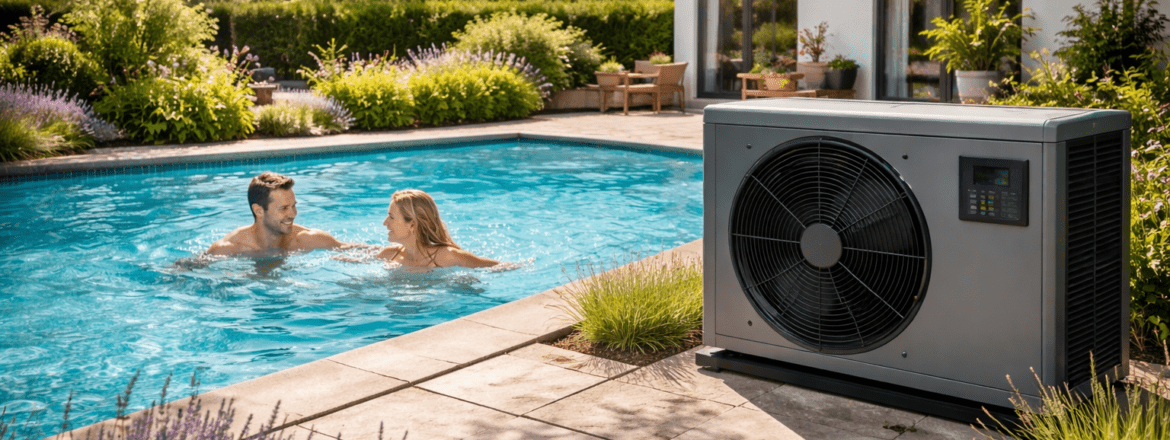 piscine chauffée par pompe à chaleur piscine à Lyon au printemps