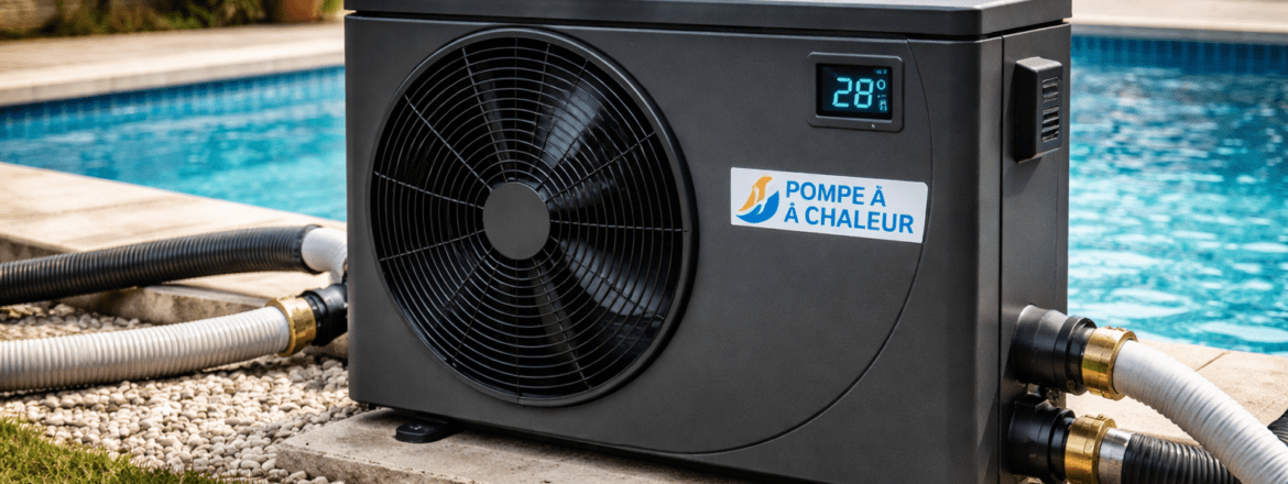 Système de chauffage piscine avec pompe à chaleur en situation